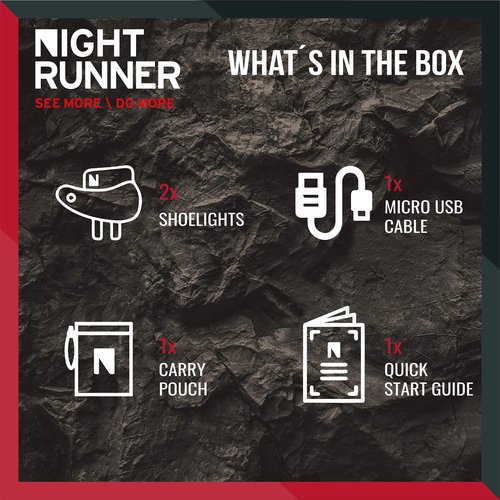 Night Runner 270 Night Tech Gear Shoe Lights - for Runners, Dog Walking, Hiking & More - Safety Running Gear for High Visibility - Rechargeable Battery & Waterproof Light - Hands Free LED - Green
