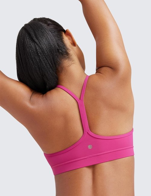 CRZ YOGA Y-Back Sports Bra for Women - Padded Low Impact Workout Top in Butterluxe Fabric