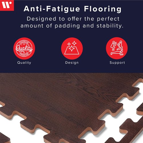 Forest Floor Farmhouse 3/8 Inch Thick Printed Foam Tiles, Premium Wood Grain Interlocking Foam Floor Mats, Anti-Fatigue Flooring – Stylish Flooring Solution