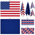 Flutesan 4 Pieces American Flag Pattern Golf Towels for Golf Bags Red White Blue Golf Ball Towel for Men Women Microfiber Waffle Texture Absorbent Golf Towels for 4th July Independence Memorial Day