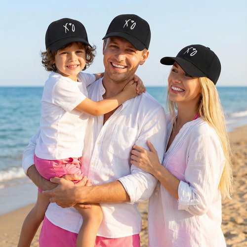 Baseball Cap, Hip Hop Stylish Trucker Hat for Men & Women, XO Embroidered Adjustable Streetwear Cap for Casual & Outdoor Wear (Black,One Size)