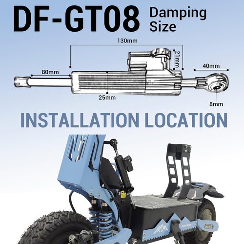 DOF DF-GT08 Electric Scooter Steering Damper and Stablizer,DF-GT08 Series E-Scooter Parts and Accessories, Fast Speed Dual Motor Off Road Electric Scooter Parts & Accessories (Black)