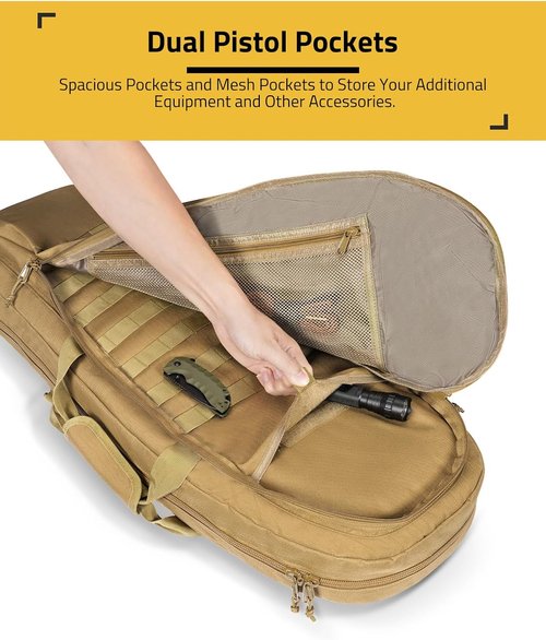 CVLIFE 30'' Soft Rifle Case - Padded Sling Backpack with Lockable Zippers & Molle System for Hunting