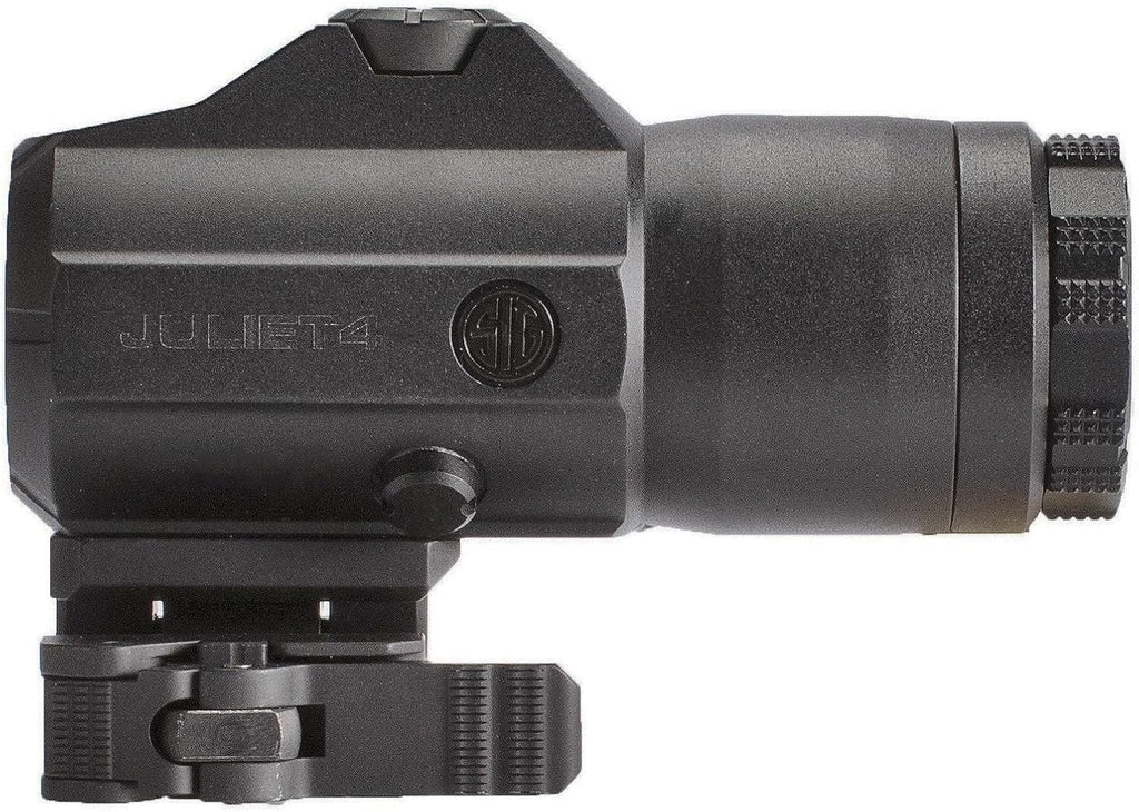 SIG SAUER JULIET4 4X Magnifier - Durable, Waterproof, Adjustable Quick Release for M1913 Picatinny Red Dot Sight