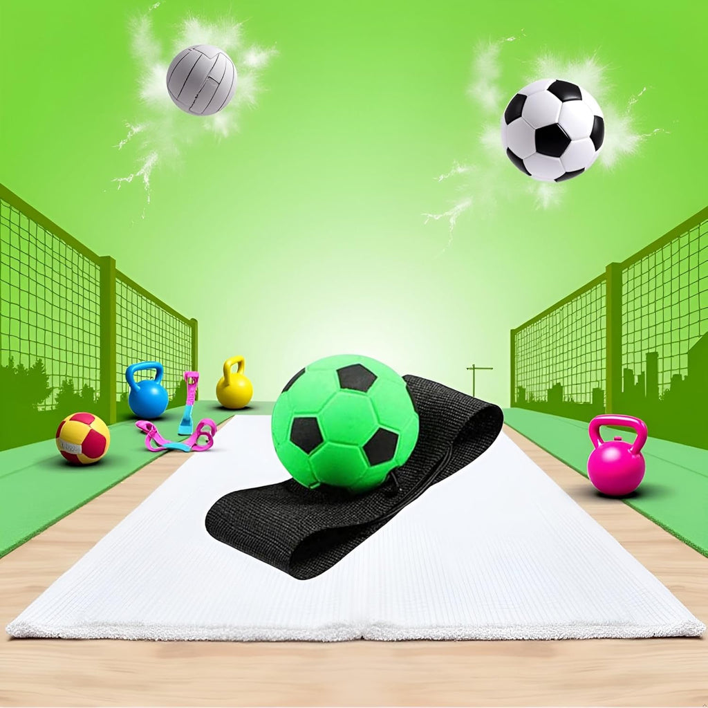 Skiennix Green Soccer Ball | Adjustable Bounce Back Wrist Return Ball for Finger Exercise