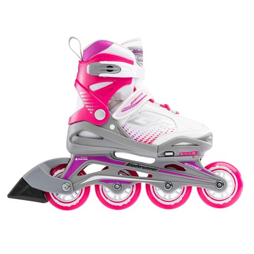 Bladerunner by Rollerblade Phoenix Girls Adjustable Fitness Inline Skate, White and Fuchsia, Junior, Value Performance Inline Skates, Youth Junior 1 to 4