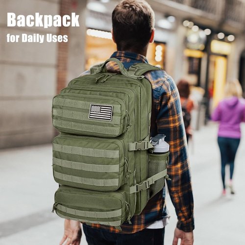 Military Tactical Backpack - 50L Large Molle Assault Pack for Men | Water-Resistant Dark Green Rucksack