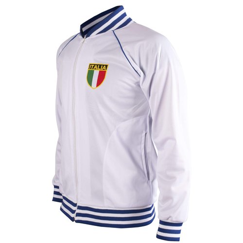 Italy/Italia Jacket Retro Football Tracksuit Zipped Jacket Men Top - XXL White