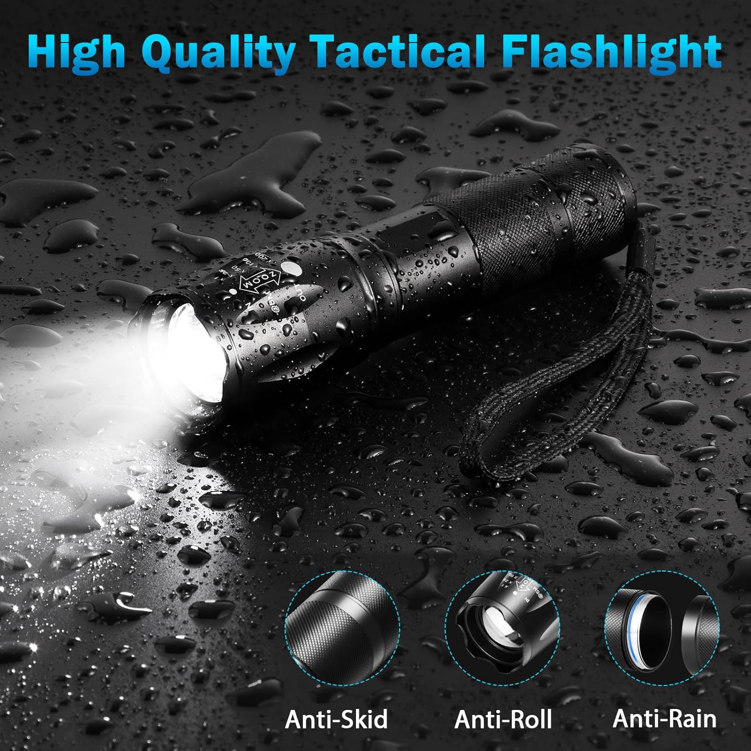 Skiennix 6-Pack LED Flashlights - High Lumens Tactical Design | 5 Modes for Home & Camping