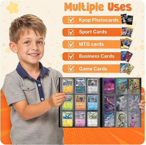 Card Binder - Premium 9 Pocket Trading Card Album | 360 Card Capacity for MTG, TCG & Baseball Cards - Black