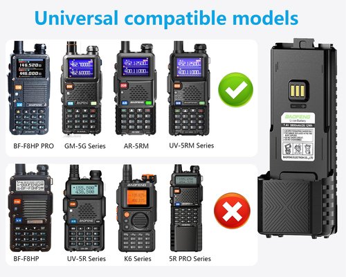 BAOFENG UV-5RM Battery 3800mAh Extended Battery with USB-C Charging Cable for Ham Radio Compatible AR-5RM UV-5G Plus GM-5RH UV-5RH Series (BL-5RMLX2)