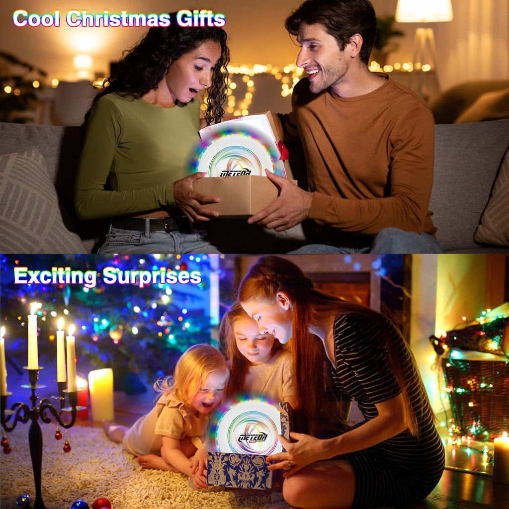 Skiennix LED Flying Disc - 16 Million Colors, 48 LEDs & 13 Light Modes | Glow in the Dark Toy for All Ages