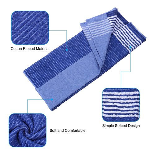 PATIKIL Large Caddy Towel 22" x 44", 2 Pcs Caddie Style Golf Towels Cotton Camping Towels for Golf Bags Golfers Tour Player Club, Blue-White