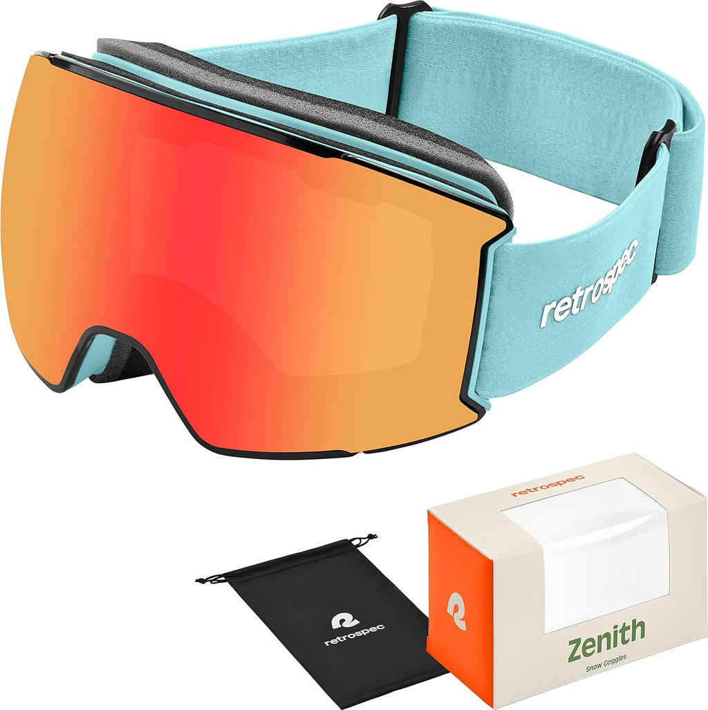 Retrospec Zenith Ski Goggles - 100% UV Protection & Anti-Fog Design for All Ages | Unisex Snowboard Goggles