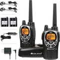 Midland GXT1000VP4 GMRS Two-Way Radio - Long Range, 50 Channels, 142 Privacy Codes | Black/Silver 2-Pack