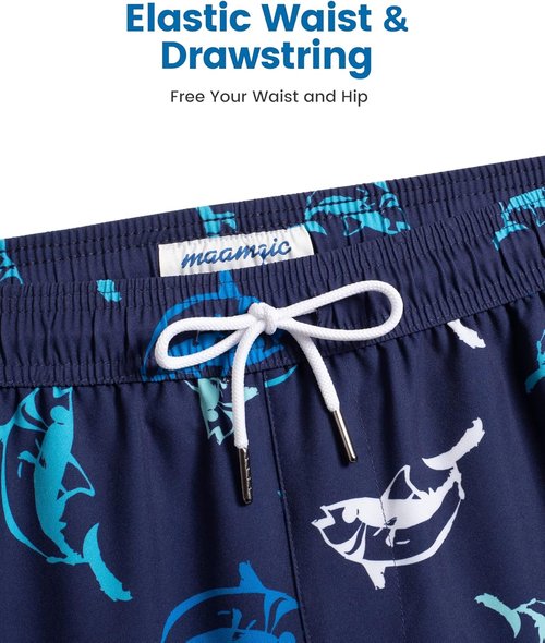 Maamgic Men's Swim Trunks - 2 in 1 Board Shorts with 7-Inch Inseam | Versatile Swim Suits