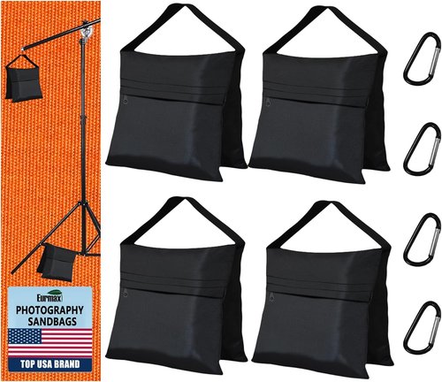 Eurmax USA Heavy-Duty Photography Sand Weight Bags - 4-Pack for Stands & Equipment Stability