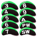 Golf Club Covers Set for Irons Neoprene Iron Head Cover Club Protector 10Pcs with/Without Top Window Accessories for Men Women (Green(with Top Window))