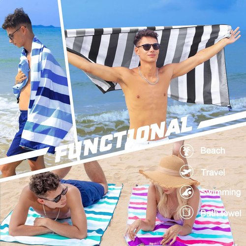 Exclusivo Mezcla Large Microfiber Beach Towel - Quick Dry, Lightweight & Sand-Free | Green, 30x60 Inches