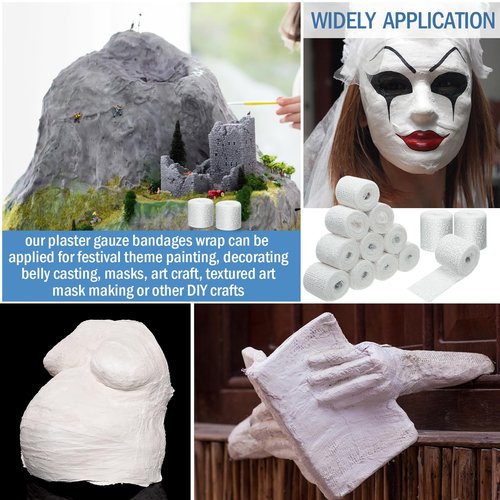 Treela Plaster Cloth Rolls Gauze Bandages Rolls Strips for Belly Casts, Scenery Molds, Mask Making, Art Projects, Body Casts, Craft Supplies(2 Inch x 177 Yard)