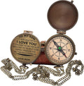 Personalized Son Gifts Compass with Leather Case Mom to Son Gifts – to My Son Love Mom – Mother to Son Gifts - Son Graduation Gifts, Son Birthday Gifts, Son Wedding Gifts
