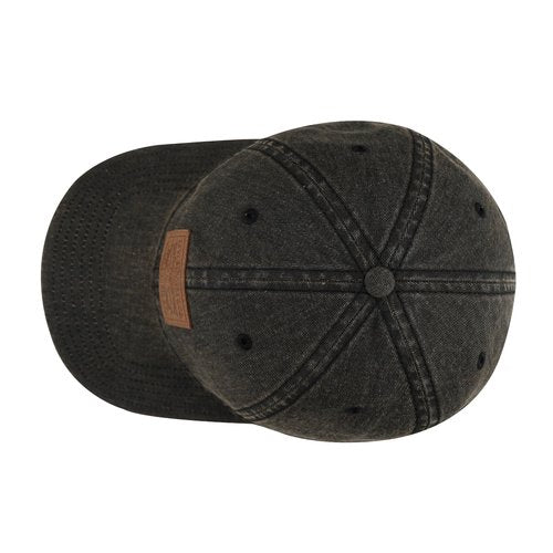 Washed Denim Baseball Hat, Black, One Size