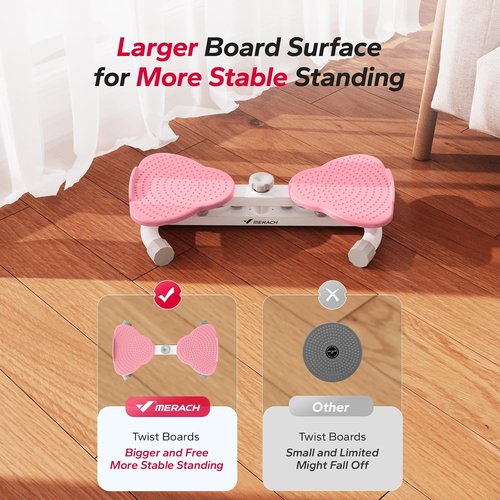 MERACH Waist Twister Machine - Noiseless Ab Twist Board for Core Workout | 300 lbs Capacity