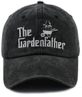 The Garden Father Hat for Men - Funny Embroidered Gardeners Dad Baseball Cap (Black, 1 Size)