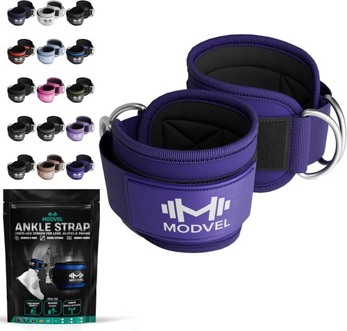 Modvel Gym Ankle Strap - Adjustable Padded Support for Glute & Leg Kickbacks | Perfect for Strength Training & Rehab