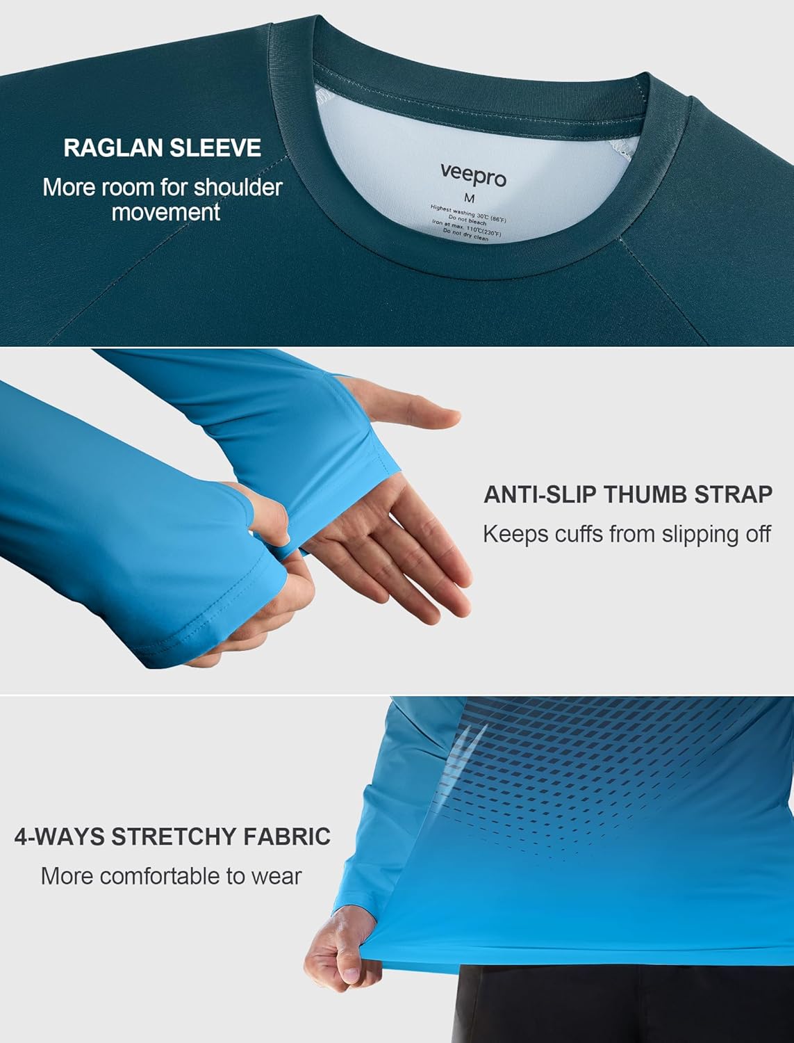 Skiennix Men's Long Sleeve Rash Guard - UPF 50+ Sun Protection Swim Shirt | Quick Dry Lightweight Top