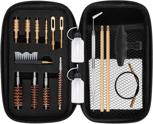 BOOSTEADY Universal Handgun Cleaning Kit - Complete Set for .22, .357, .38, 9mm & .45 Caliber Pistols