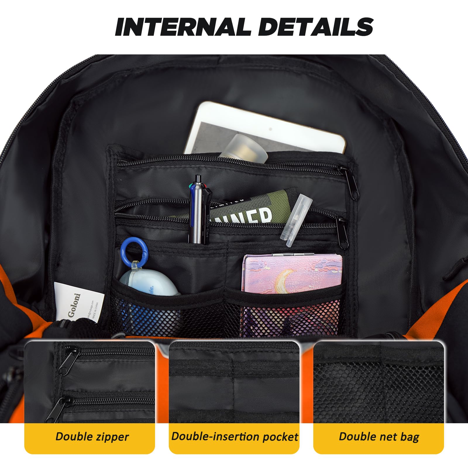 Goloni Soccer Bag, Basketball Bag with Ball Compartment & Shoe Compartment,Large Soccer Backpack for Basketball,Volleyball,Gym