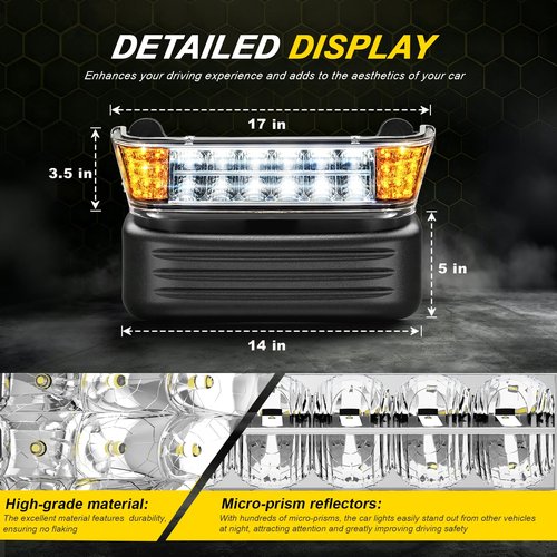 IOOBLBEI Club Car Precedent LED Head Light Kit with Bumper for Club Car Precedent 2004-UP Electri Golf Cart Front Light, 12V LED Turn Signal HeadLight Replaces OEM 102524800, 1025248-01