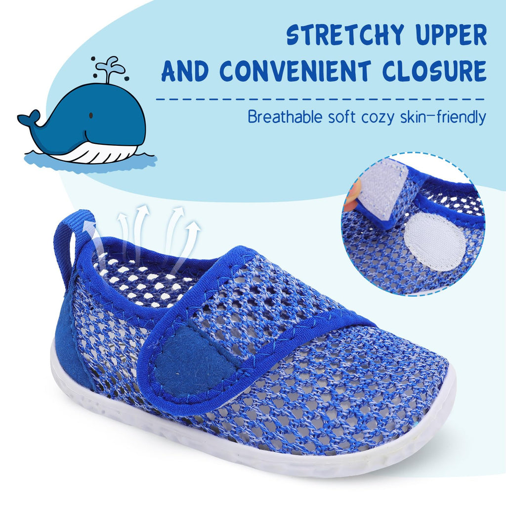 LeIsfIt Toddler Water Shoes Girls Boys Swim Shoes Kids Quick-Dry Breathable Aqua Socks Lightweight Non-Slip Barefoot Beach Shoe, Dark Blue, 9 Toddler