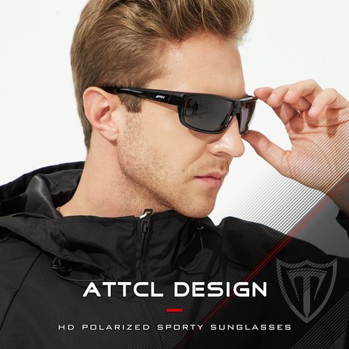 ATTCL Bundles Unisex Cycling Glasses Men Women Teens Sports Biking Sunglasses:(5001-black)+(KC05-Black-Blue)