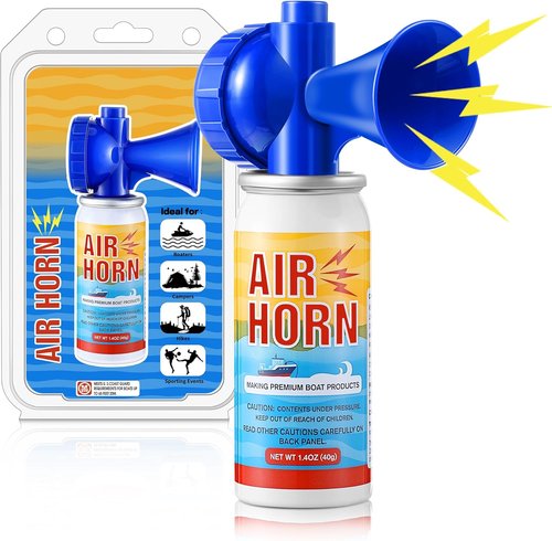 Air Horn | 122dB Loud Safety Horn - 1.4oz Can for Boating, Camping & Events | US Coast Guard Approved