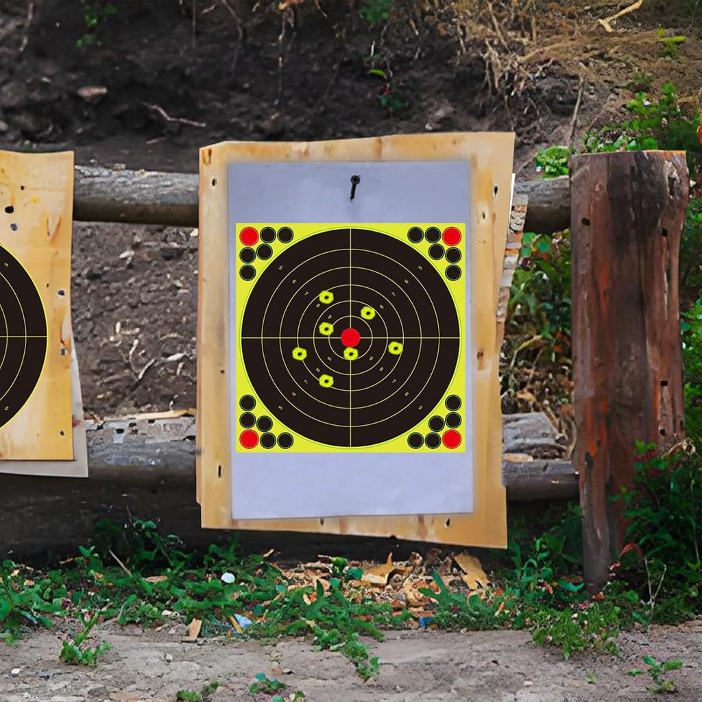 Reactive Fluorescent Shooting Targets by Splatter Targets - 12x12” Adhesive Stickers with Repair Patches for Range Training