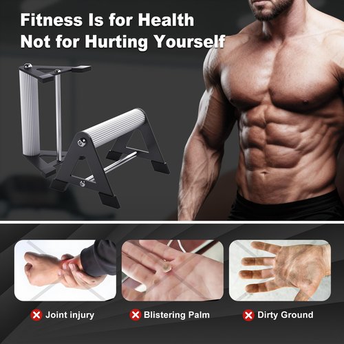 Mochantum Push Up Bar - Heavy-Duty Stainless Steel Pushup Stands with Non-Slip Base, 500LB Capacity, Portable Home Gym Equipment for Strength Training & Floor Workouts,White