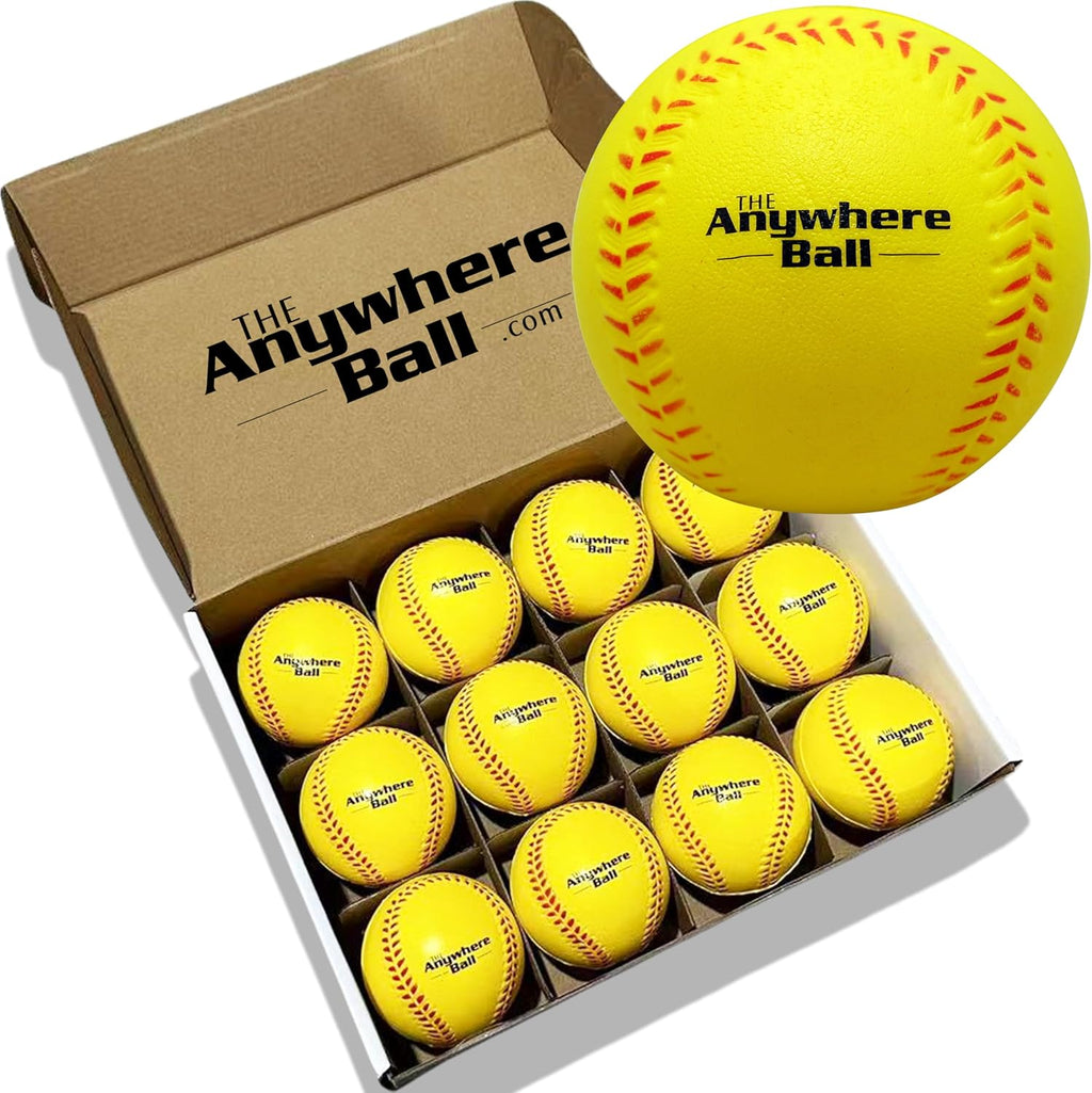 Thin Air Brands Anywhere Ball - Foam Training Baseball/Softball (12 Pack) | Perfect for All Skill Levels
