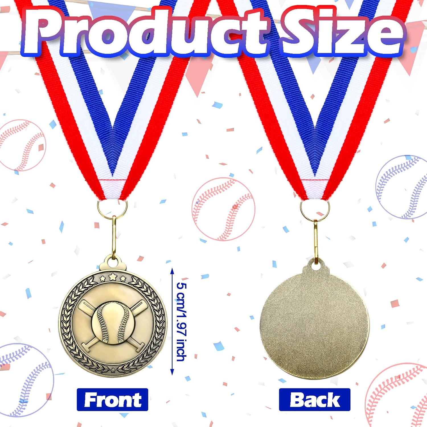 Remuuly Gold Sports Medals - 30 Pcs 2'' Awards for Basketball, Soccer, Baseball & More