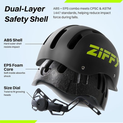Jova ZIFFY Kids Bike Helmet - Adjustable, Lightweight & Safety Certified | 2 Sizes, 4 Colors for Toddlers to Youth