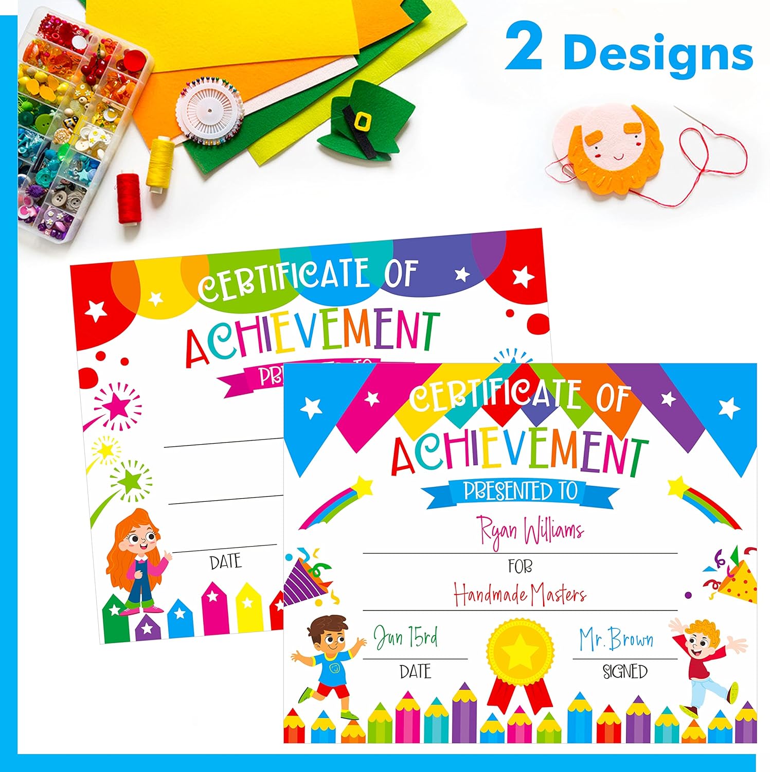Regine Switzerland 40 PCS Preschool Diplomas - Colorful Achievement Certificates for Kids