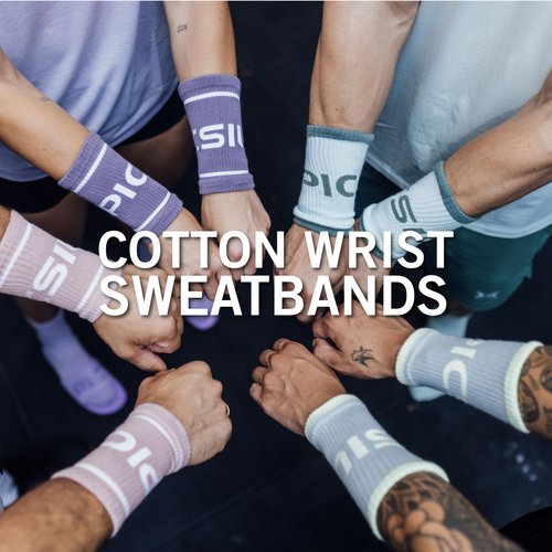 PICSIL - Cotton Sports Wristbands | Absorbent and Breathable | Ideal for Gym, Cross Training, Running and Tennis | Use with Grips | Unisex Design | Canyon