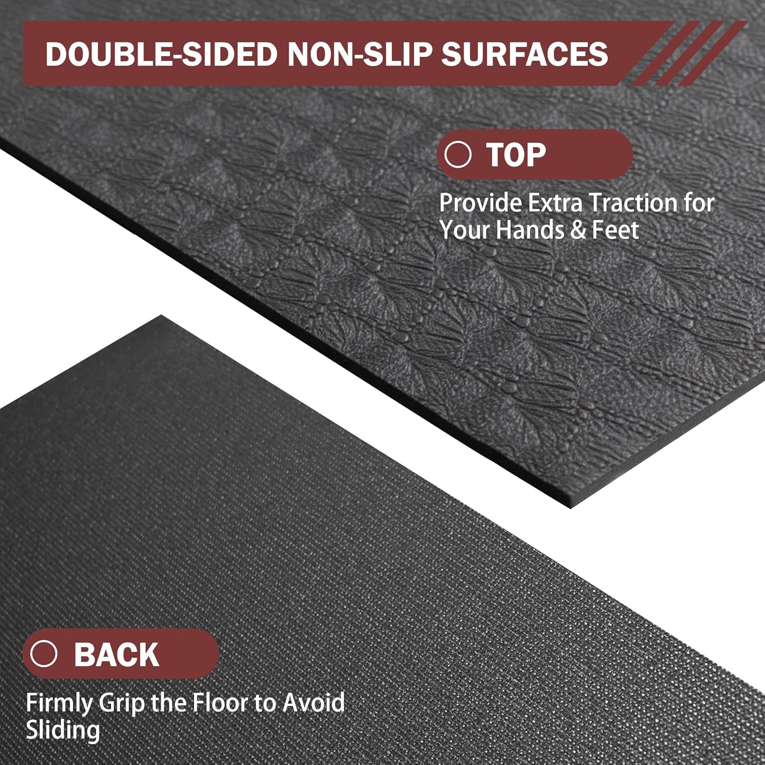 Stepwaver Extra Large Exercise Mat - Non-Slip, Ultra Durable Workout Mat for Home Gym | 6'x4', 7'x5', 8'x5'