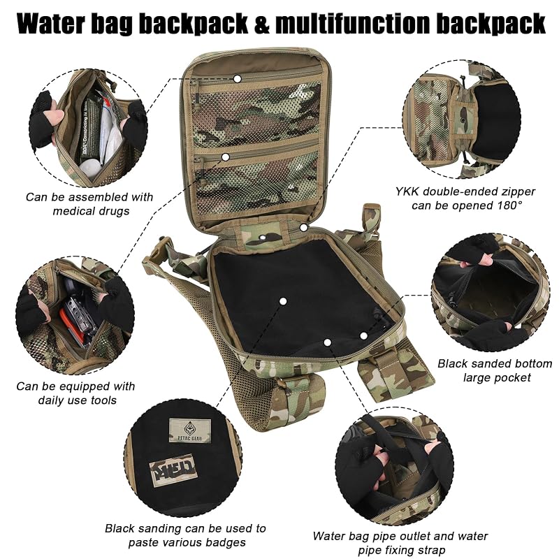 Tactical Molle Hydration Pack 1.5L MC — Lightweight Hydration Backpack for Vests & Rigs