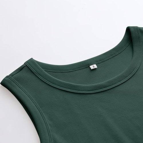ANRABESS Women's Sleeveless High Neck Tank Top - Casual Slim Fit Ribbed Design for Summer Fashion