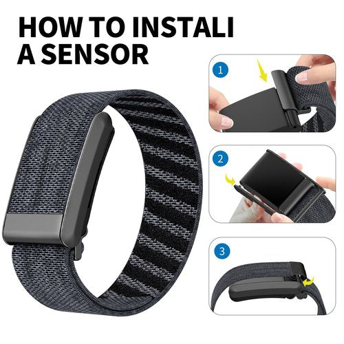 BLAYKE Replacement Bands for Whoop 4.0 - Nylon Knit Watch Strap Wristband with Titanium Buckle, Comfortable and Durable Fitness & Activity Tracker Accessories (Black)