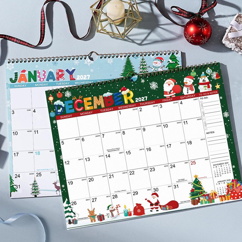 Calendar 2026-2027 - Wall Calendar 2026-2027, July 2026 - December 2027, 14.8" x 11.6", 18 Month Wall Calendar with Twin-Wire Binding, Hanging Hook - 12 Different Themes