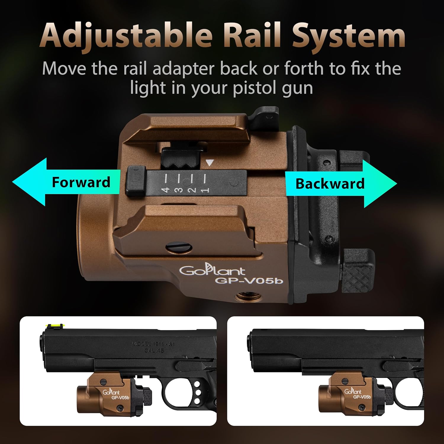 Skiennix 1500 Lumens Tactical Pistol Flashlight - Compact Aircraft-Grade Aluminum with Green Laser Combo