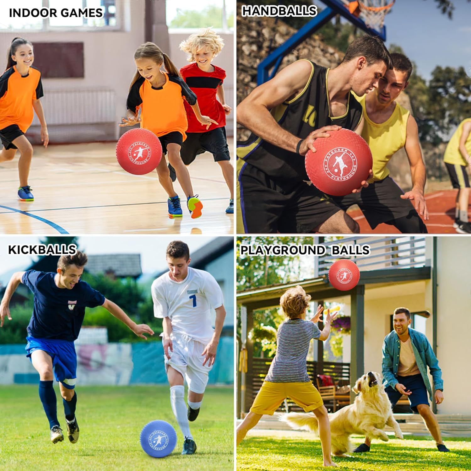 Skiennix 10-Inch Kickball Set - Durable Playground Balls with Carrying Bag for Kids & Adults